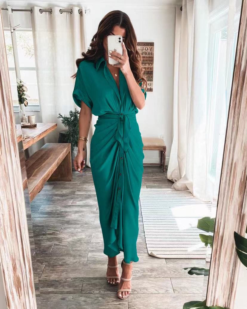 Robe de Soirée Femme Julia – Robe Longue Élégante en Polyester Aéré avec Détails Tendance