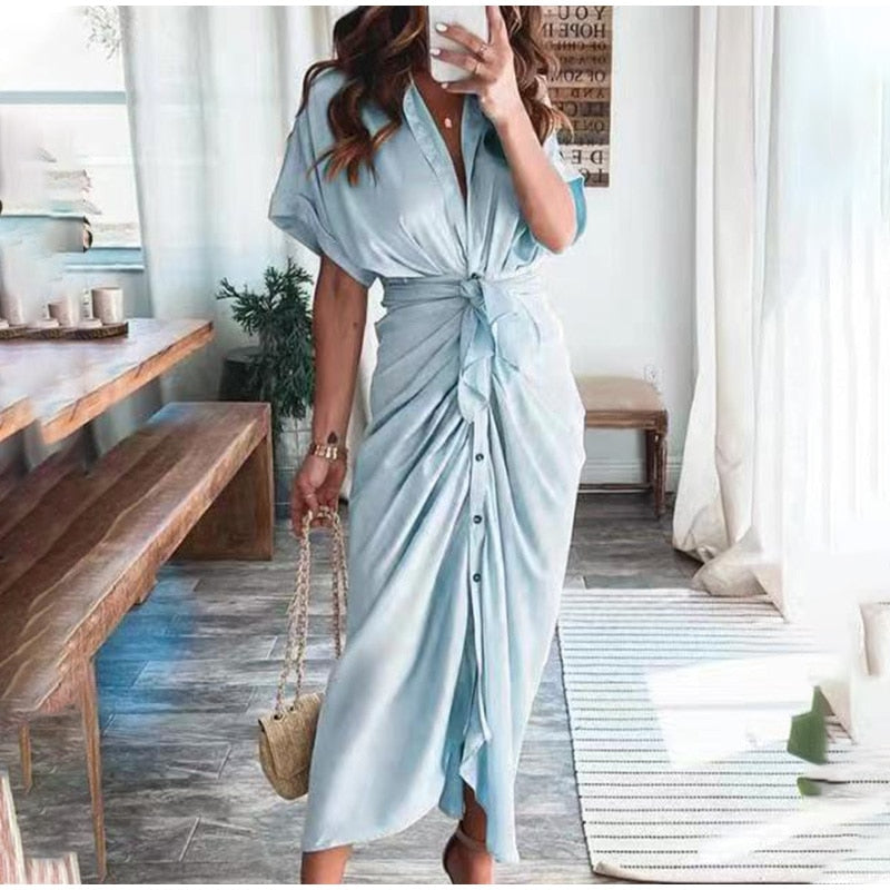 Robe de Soirée Femme Julia – Robe Longue Élégante en Polyester Aéré avec Détails Tendance