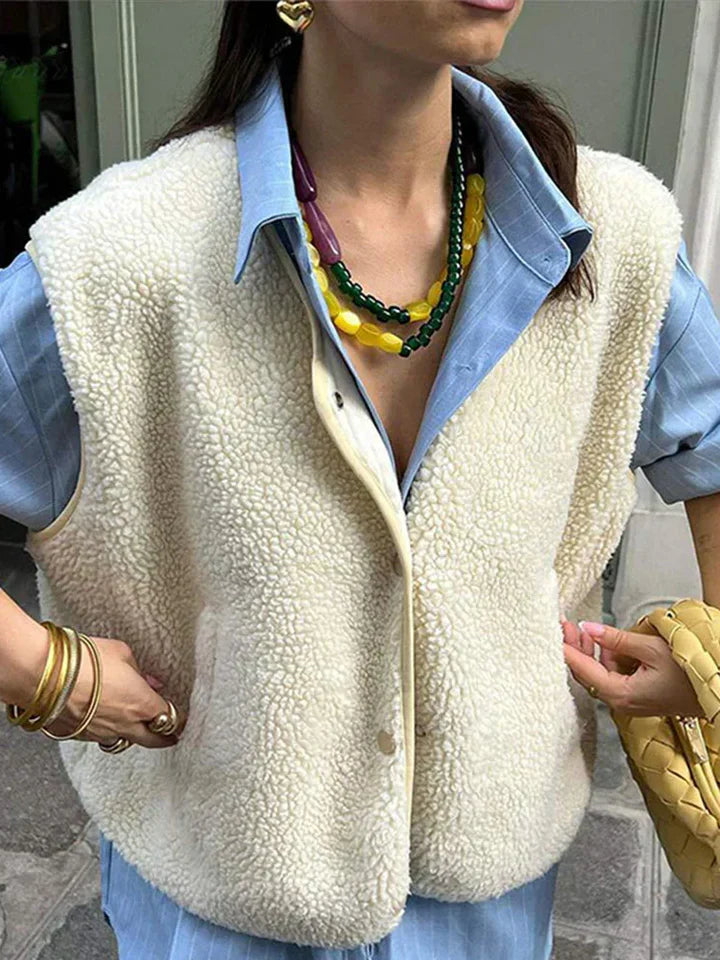 Eveline Gilet Teddy pour Femme – Veste Tendance et Cintrée pour Toutes les Occasions