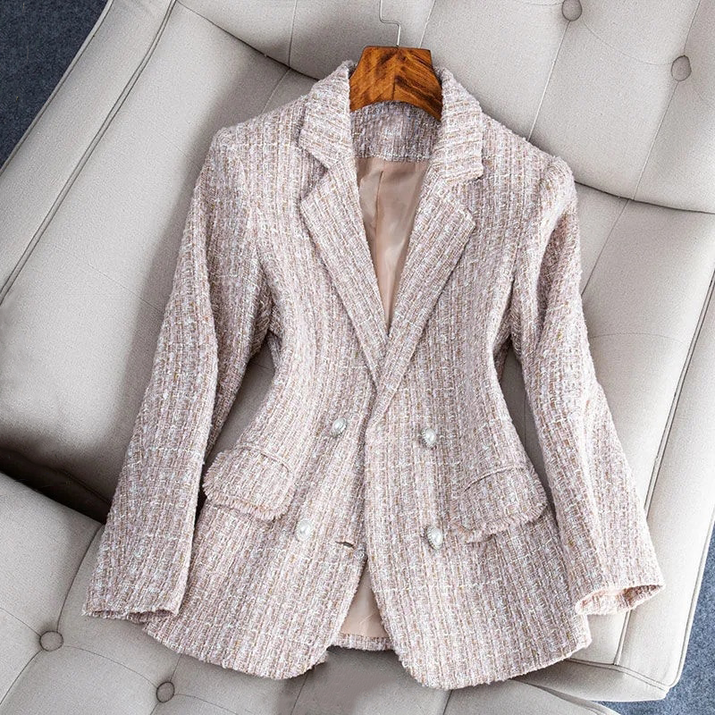 Nataly Blazer Femme – Blazer en Tweed Élégant & Moderne pour un Style Chic Polyvalent