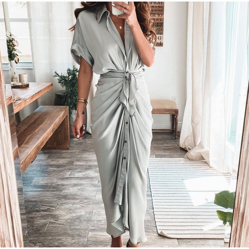 Robe de Soirée Femme Julia – Robe Longue Élégante en Polyester Aéré avec Détails Tendance