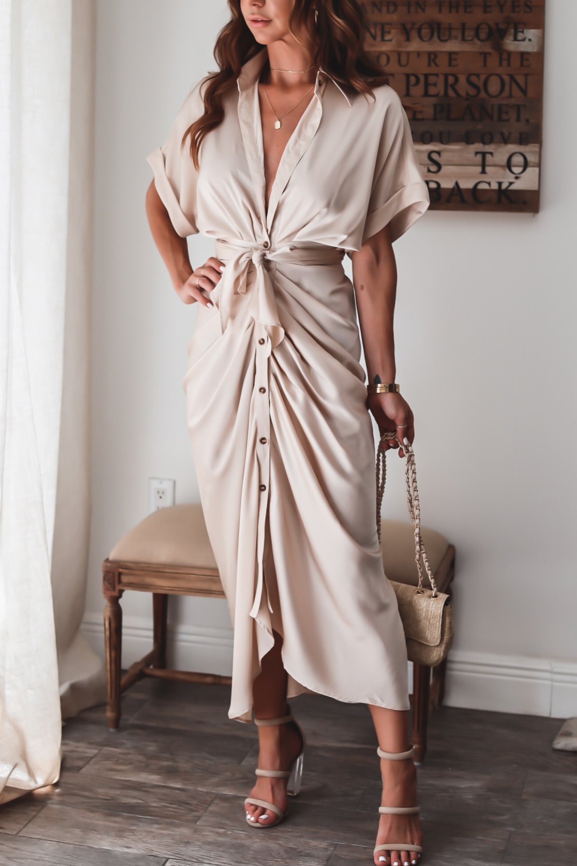 Robe de Soirée Femme Julia – Robe Longue Élégante en Polyester Aéré avec Détails Tendance