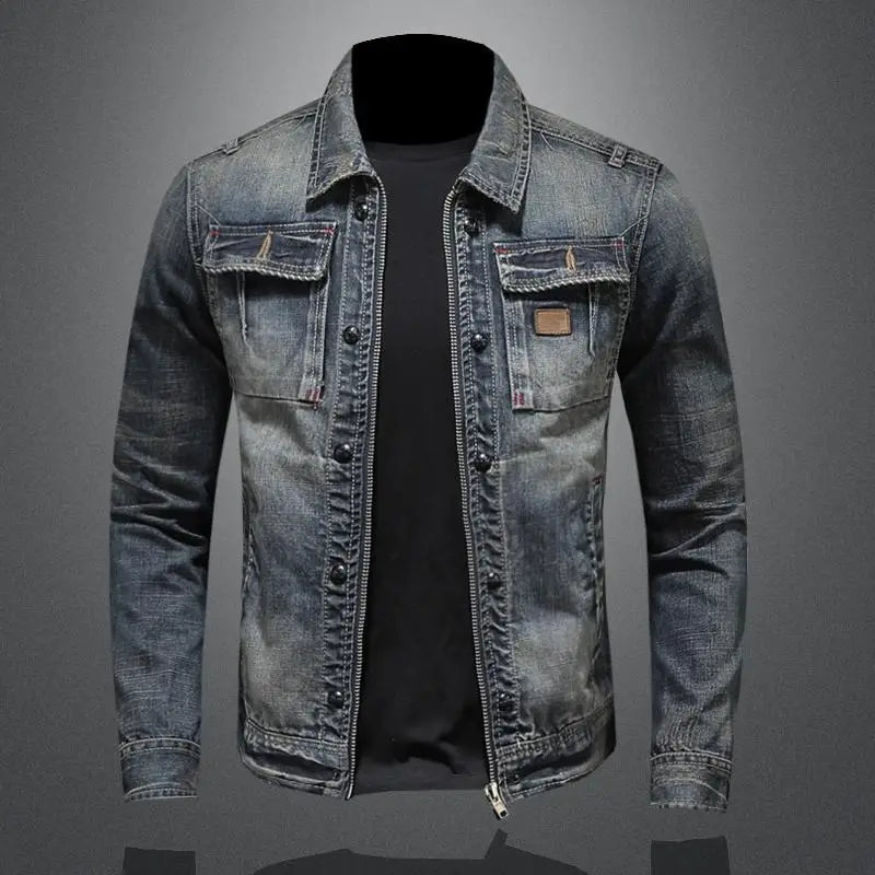 Veste Homme Zayn en Denim Rétro – Coupe Classique à Manches Longues au Style Vintage