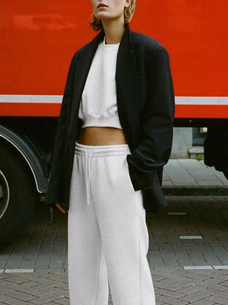 Merel Ensemble Confort Femme – Ensemble Deux Pièces avec Crop Top & Pantalon pour un Style Décontracté et un Confort Absolu