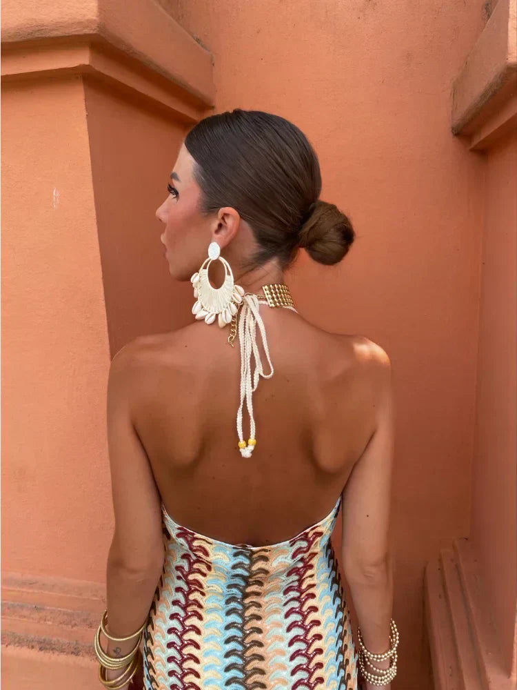 Aphrodite Robe de Soirée Femme – Élégante Robe Dos Nu avec Décolleté en V & Coupe Aérienne pour les Fêtes d’Été