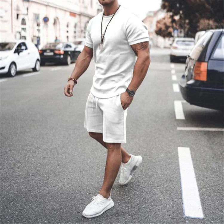 Completo da uomo Ethan: maglietta leggera a maniche corte e pantaloncini estivi aderenti