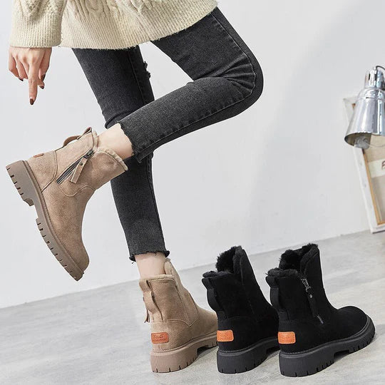 Hope Bottes d’Hiver Femme – Chaudes Bottes en Daim Doux avec Doublure Confortable & Semelle Antidérapante