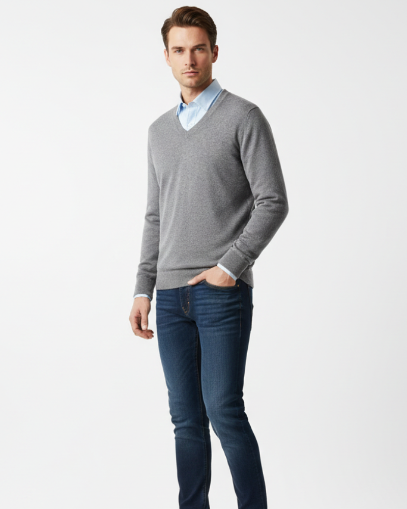Lowell Pull Cachemire Homme – Tricot Luxe Doux, Élégant & Polyvalent