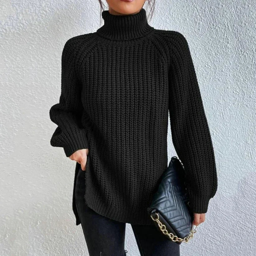 Maglione a collo alto da donna Karah - Maglione lavorato a maglia con vestibilità comoda ed elegante collo alto