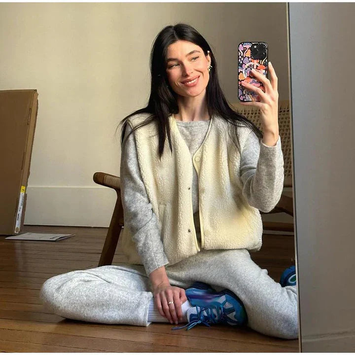 Eveline Gilet Teddy pour Femme – Veste Tendance et Cintrée pour Toutes les Occasions