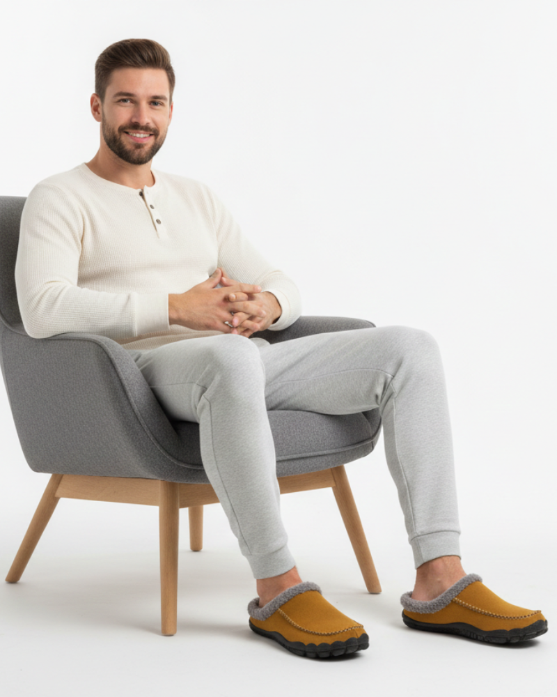 Brye Chaussons Homme Vardi – Pantoufles Chaudes Antidérapantes Faciles à Enfiler