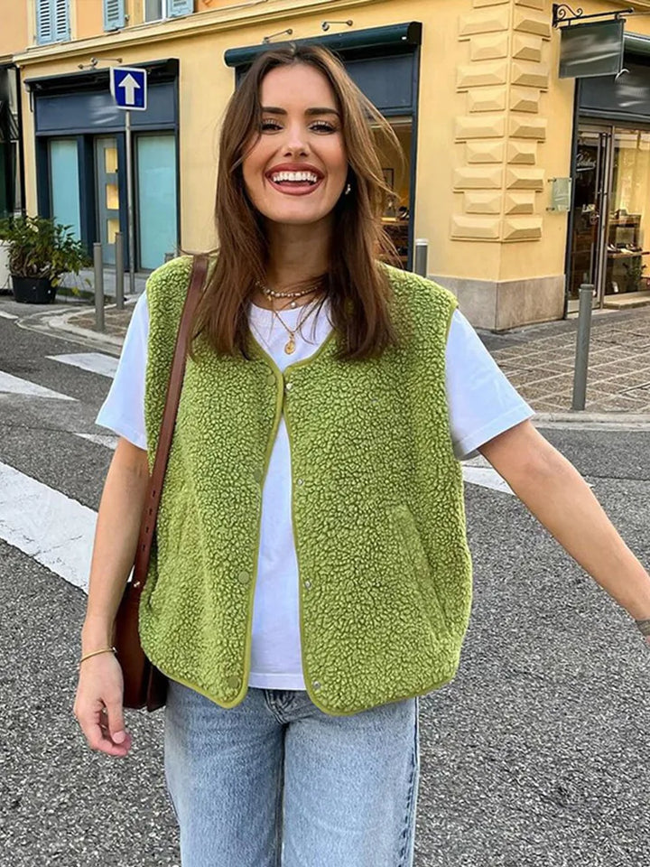 Eveline Gilet Teddy pour Femme – Veste Tendance et Cintrée pour Toutes les Occasions