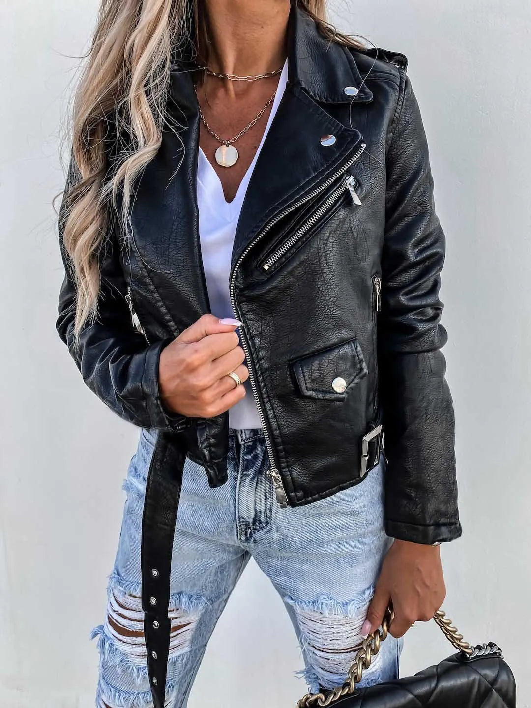 Maxine Veste Femme – Veste en Cuir Élégante & Intemporelle au Style Chic Moderne