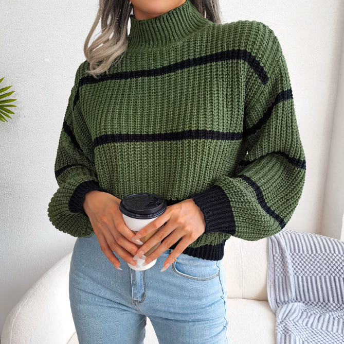 Ariyah Pull Femme – Pull à Col Montant en Maille Douce Chic & Confortable pour l’Hiver