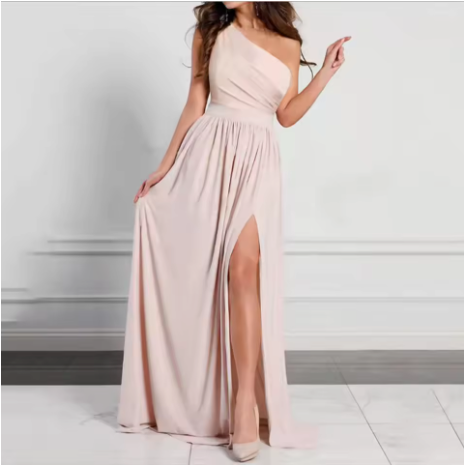 Antonella Robe Longue Élégante Femme – Robe Épaules Dénudées à Motif Fleuri & Fente Chic