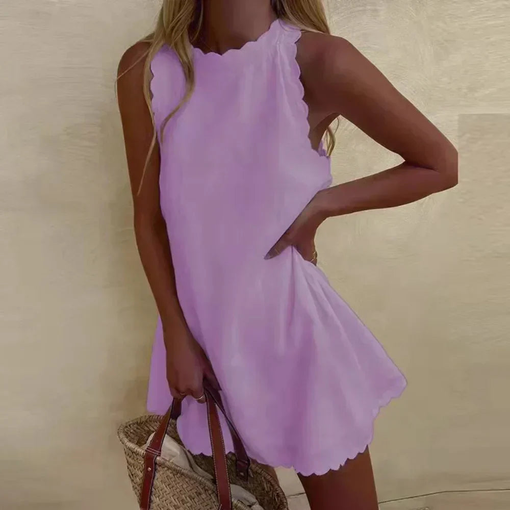 Abito estivo corto da donna Odalys - Design leggero senza maniche per abbigliamento casual e da spiaggia