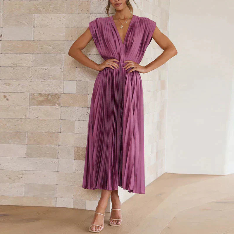 Abito plissettato da donna Denise - Eleganza senza tempo e texture sofisticata, colori multipli