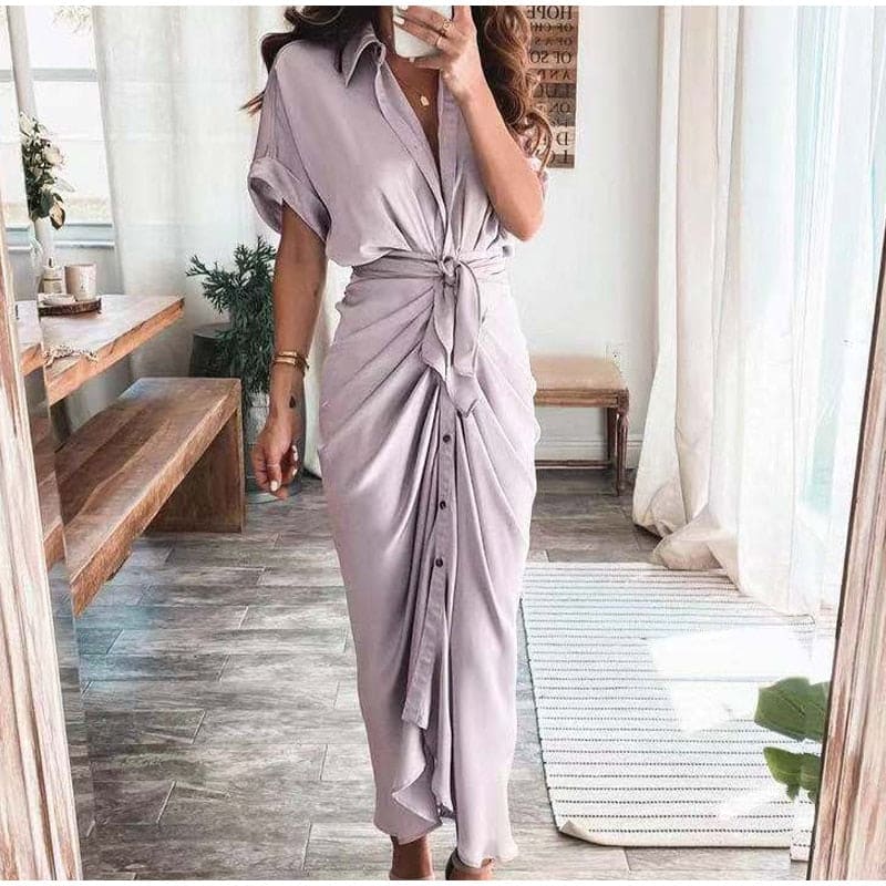 Robe de Soirée Femme Julia – Robe Longue Élégante en Polyester Aéré avec Détails Tendance