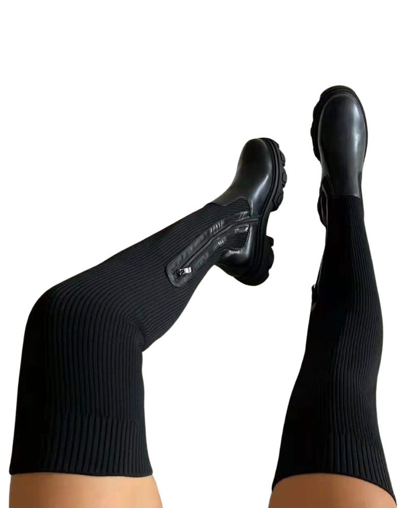 Effer Dámske Overknee Elastické Čižmy – Elegantné Trendové Čižmy s Pohodlným Opätkom