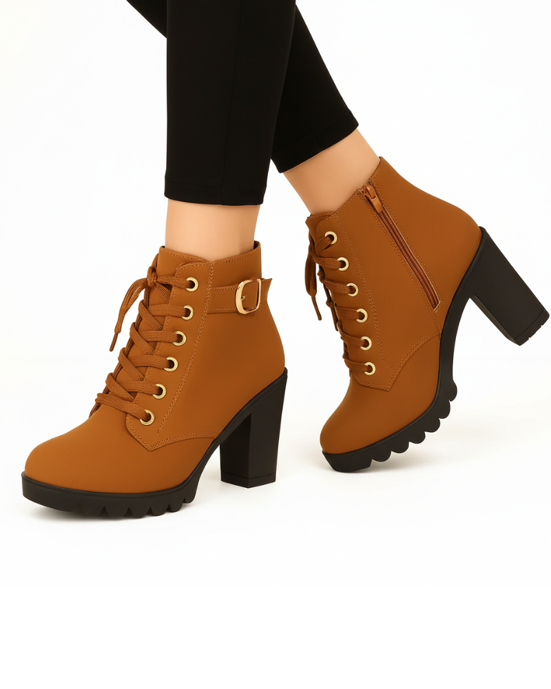 Luciana női bokacsizma fém csattal – vastag sarok, kényelmes és modern stílus