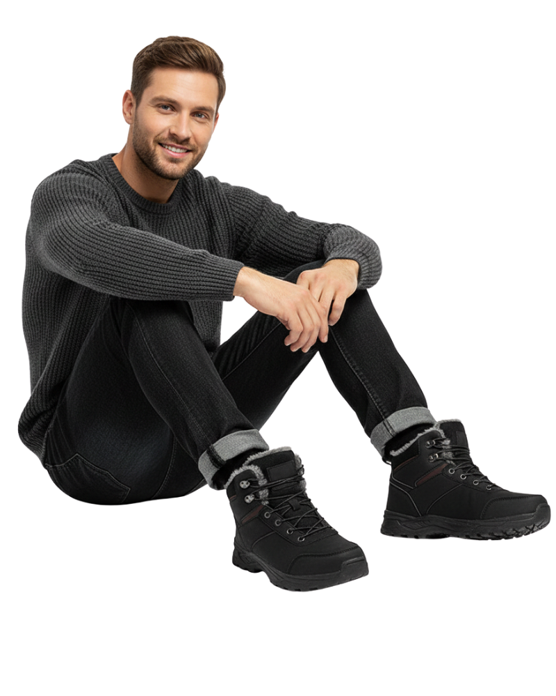 Angelo Bottes d’Hiver Homme – Doublure Fausse Fourrure Chaude & Semelle Antidérapante
