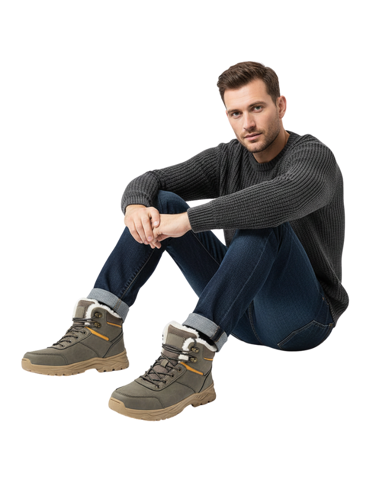 Angelo Bottes d’Hiver Homme – Doublure Fausse Fourrure Chaude & Semelle Antidérapante