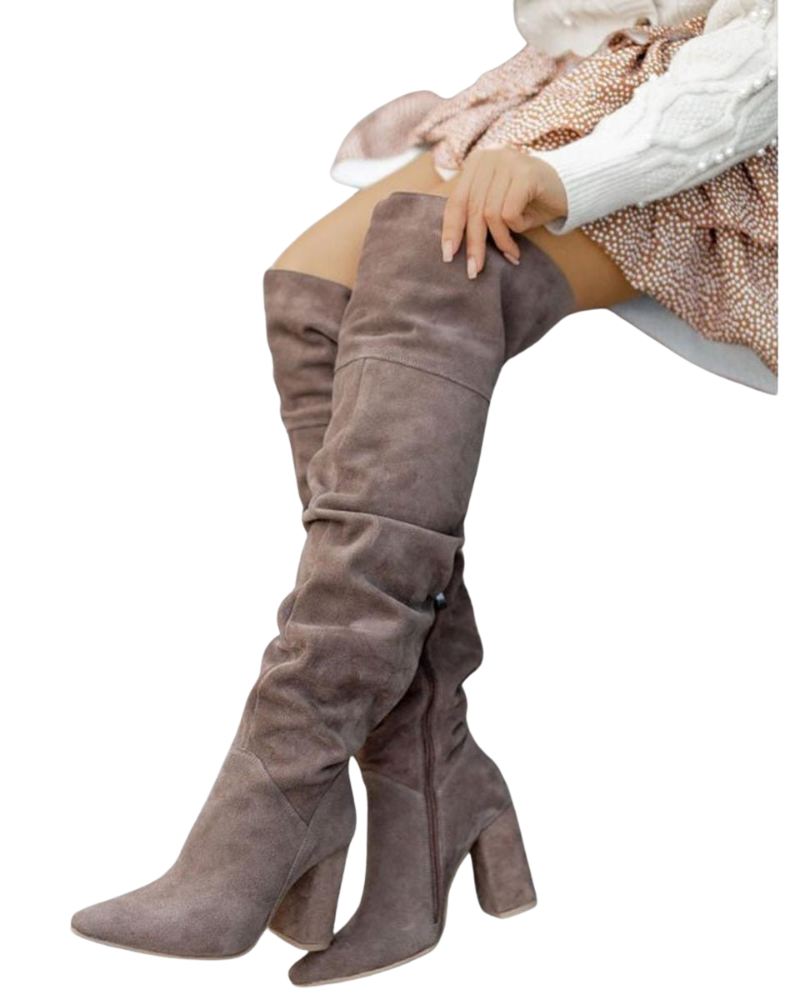 Laila Dámské Vysoké Kozačky na Podpatku – Elegantní Dlouhé Kozačky pro Elegantní Vzhledy