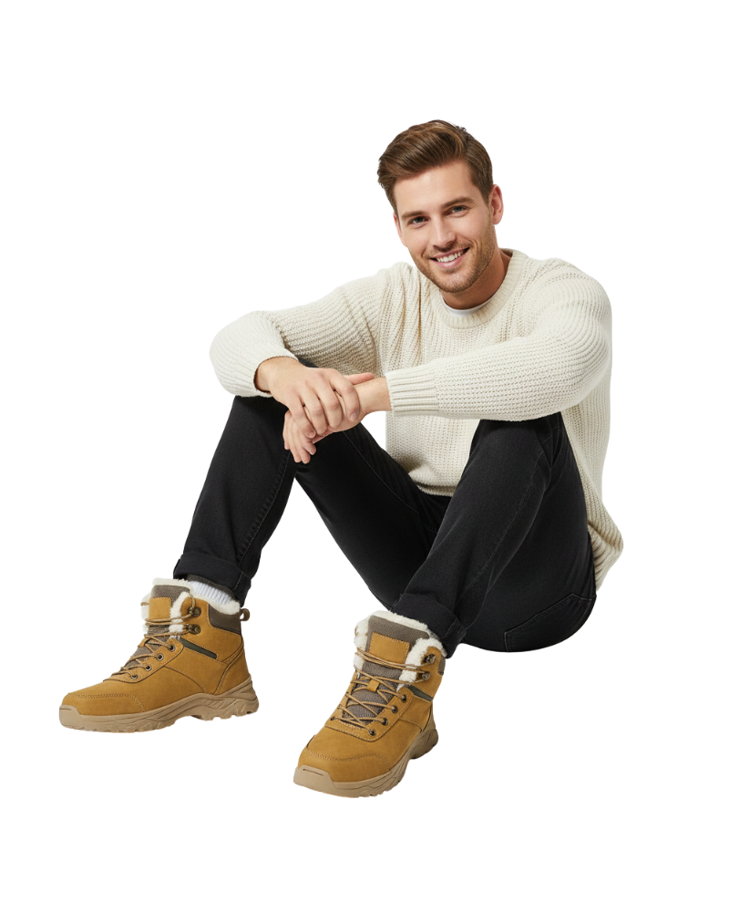 Angelo Bottes d’Hiver Homme – Doublure Fausse Fourrure Chaude & Semelle Antidérapante