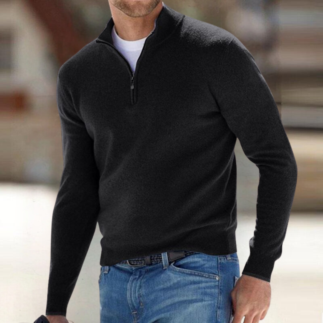 Noah Pull Homme Col Zippé – Style Moderne, Confort Respirant & Durable en Coton Polyester