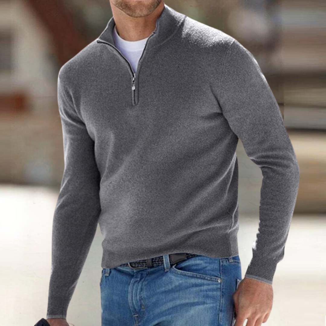 Noah Pull Homme Col Zippé – Style Moderne, Confort Respirant & Durable en Coton Polyester