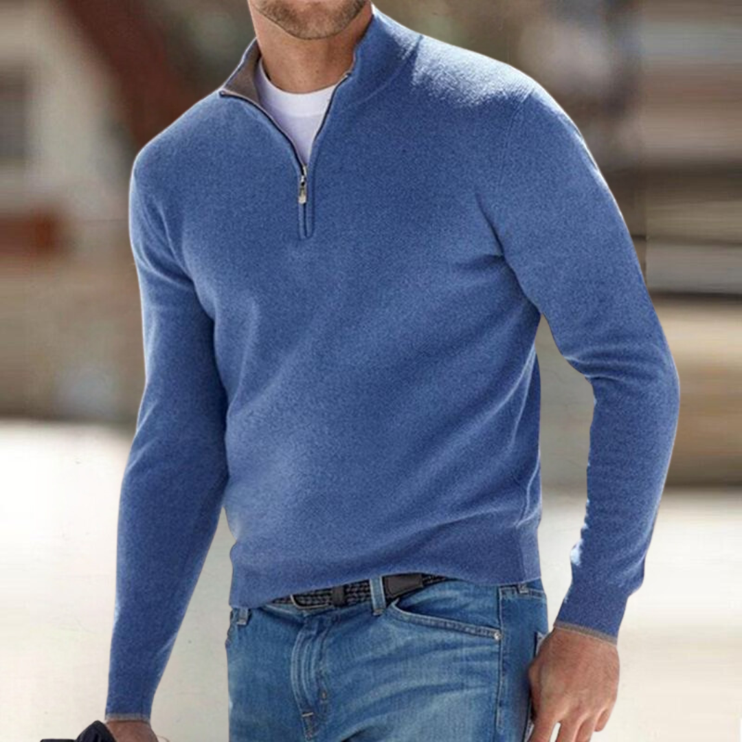 Noah Pull Homme Col Zippé – Style Moderne, Confort Respirant & Durable en Coton Polyester