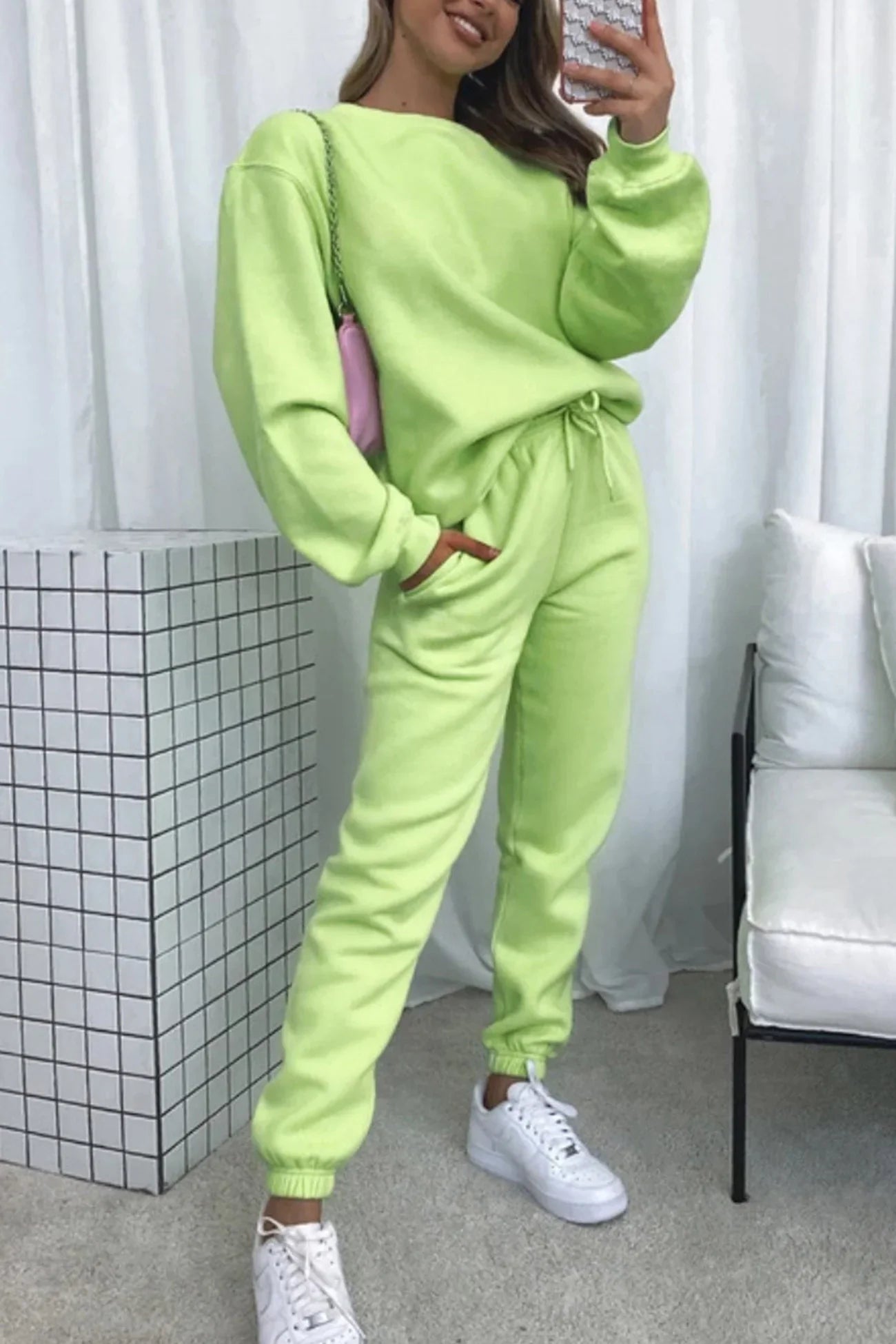 Ruby Ensemble Femme – Décontracté 2 Pièces avec Sweat-Shirt Ample & Jogging à Cordon