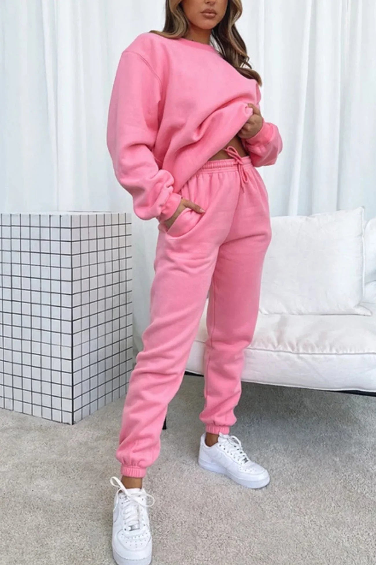 Ruby Ensemble Femme – Décontracté 2 Pièces avec Sweat-Shirt Ample & Jogging à Cordon