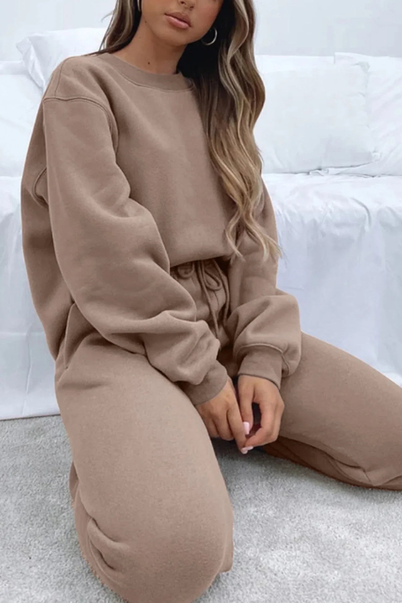 Ruby Ensemble Femme – Décontracté 2 Pièces avec Sweat-Shirt Ample & Jogging à Cordon