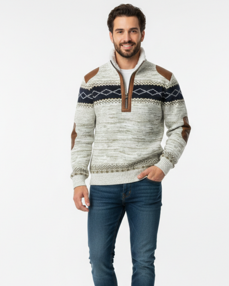 Muški pulover Quade s podstavljenim ovratnikom – Izolacijska pletenina, dugotrajna udobnost i pročišćeni stil