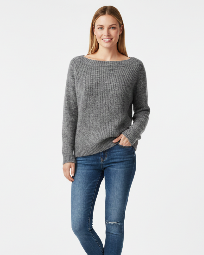 Daphne Pull Tricot Mujer Emora Nova – Tejido Suave, Escote Bote y Corte Cómodo