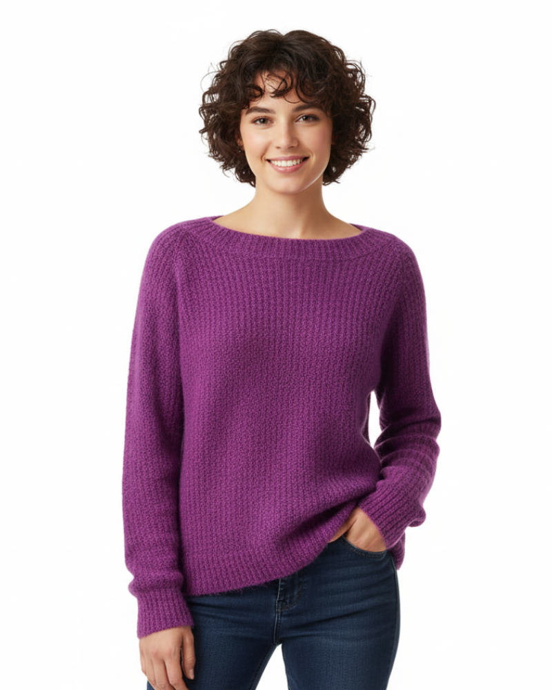 Daphne Pull Tricot Mujer Emora Nova – Tejido Suave, Escote Bote y Corte Cómodo