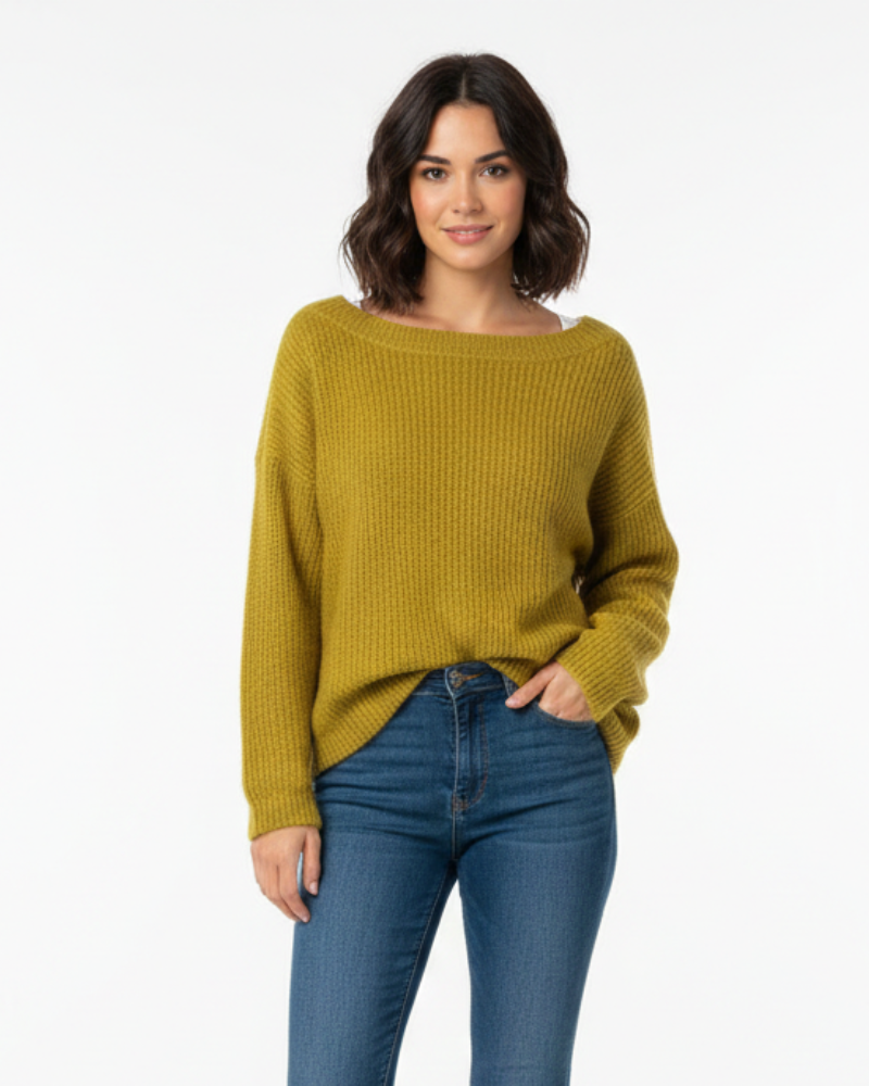 Daphne Maglia a Girocollo Donna Emora Nova – Maglia Morbida, Scollo Barca e Taglio Confortevole