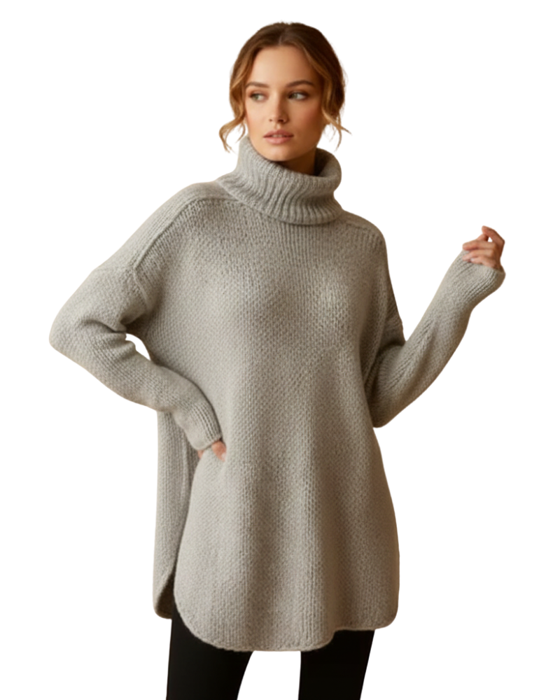 Gelly Maglione a Collo Alto Donna – Tunica Lavorata a Maglia Elegante con Taglio Ampio per l’Inverno