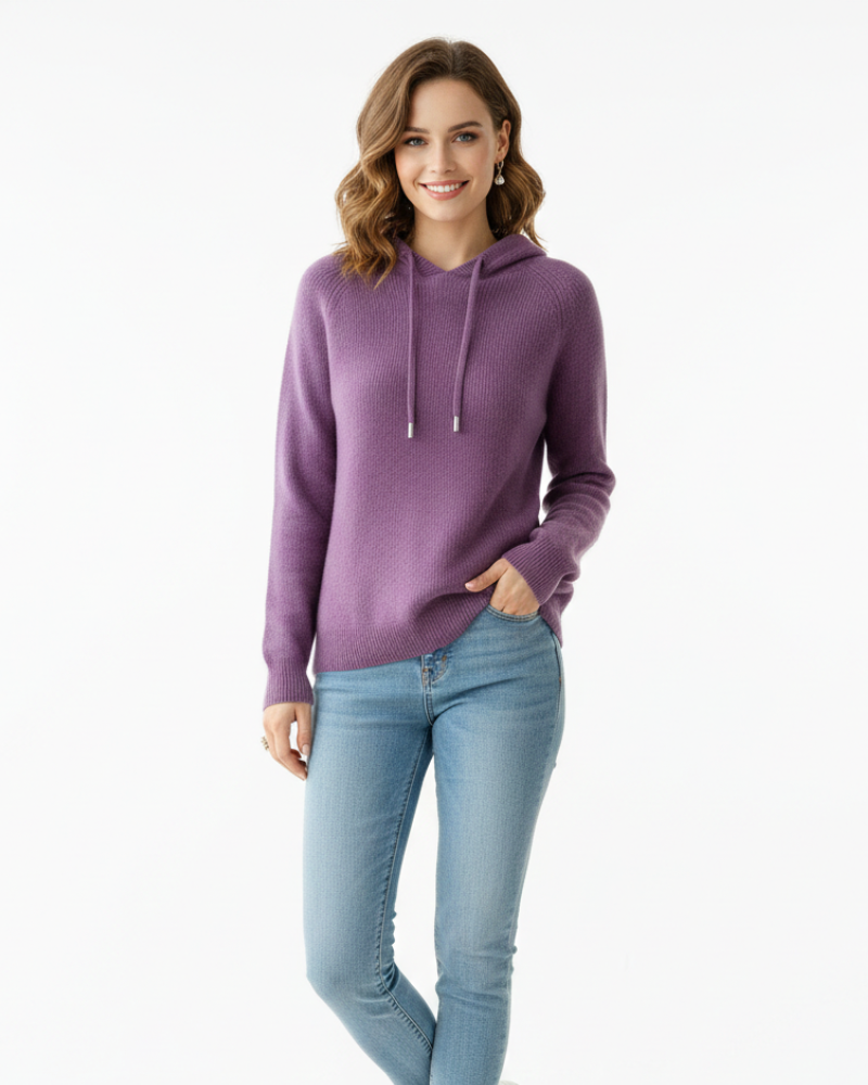 Camisola com Capuz para Mulher Clover – Malha Suave, Corte Descontraído e Estilo Urbano