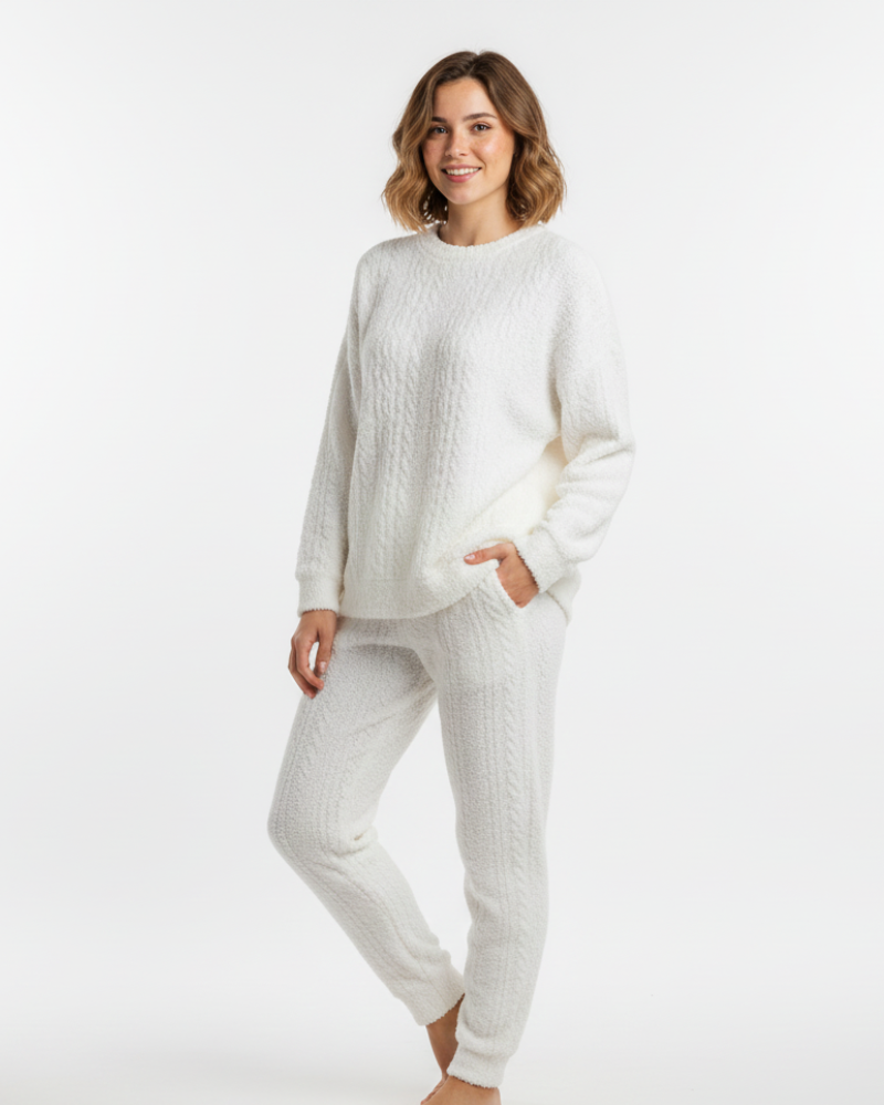 Lunie Yhdistelmä Naisten Oloasu – Lämmin ja Mukava Kaksiosainen Fleecepuku