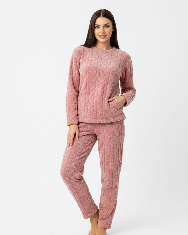 Lunie Loungewear-sett for kvinner – Varm og komfortabel to-delt fleecepyjamas