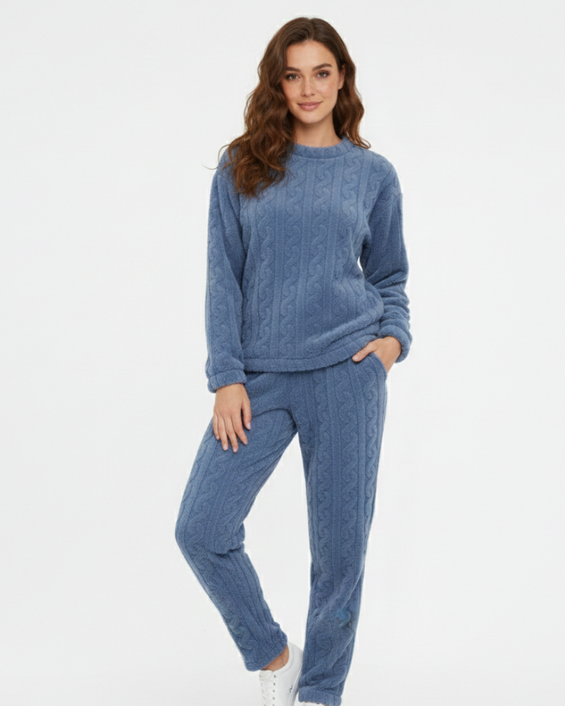 Lunie Yhdistelmä Naisten Oloasu – Lämmin ja Mukava Kaksiosainen Fleecepuku