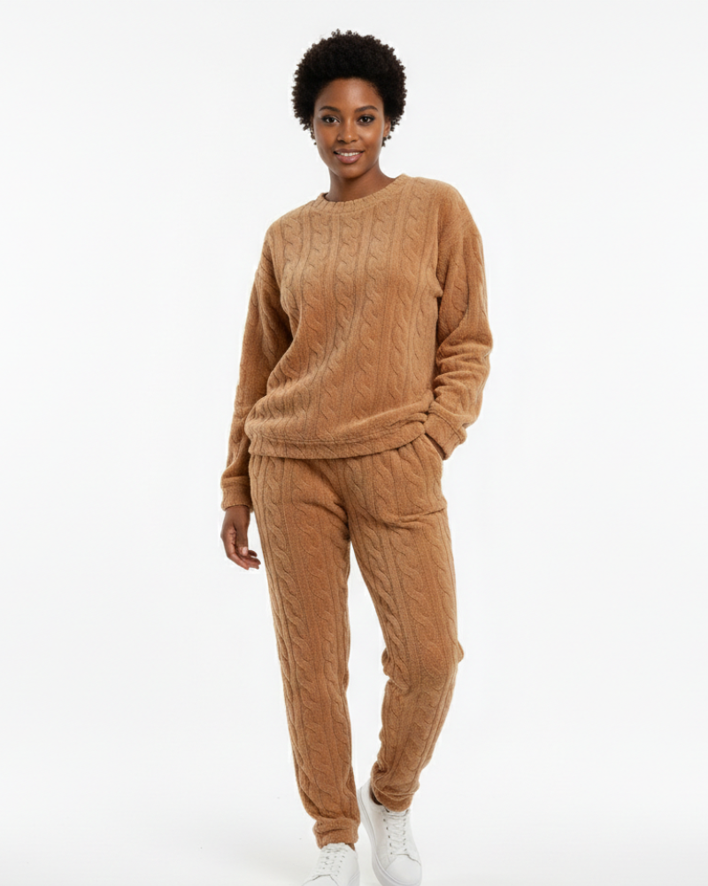 Lunie Yhdistelmä Naisten Oloasu – Lämmin ja Mukava Kaksiosainen Fleecepuku