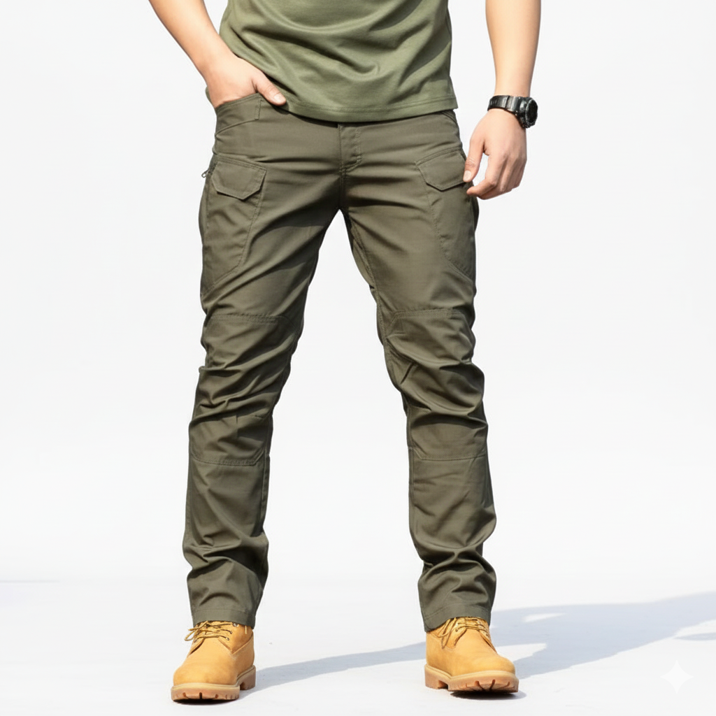 Troy Pantalone Tattico Uomo – Pantalone da Lavoro Impermeabile con Tasche Cargo e Ginocchia Rinforzate