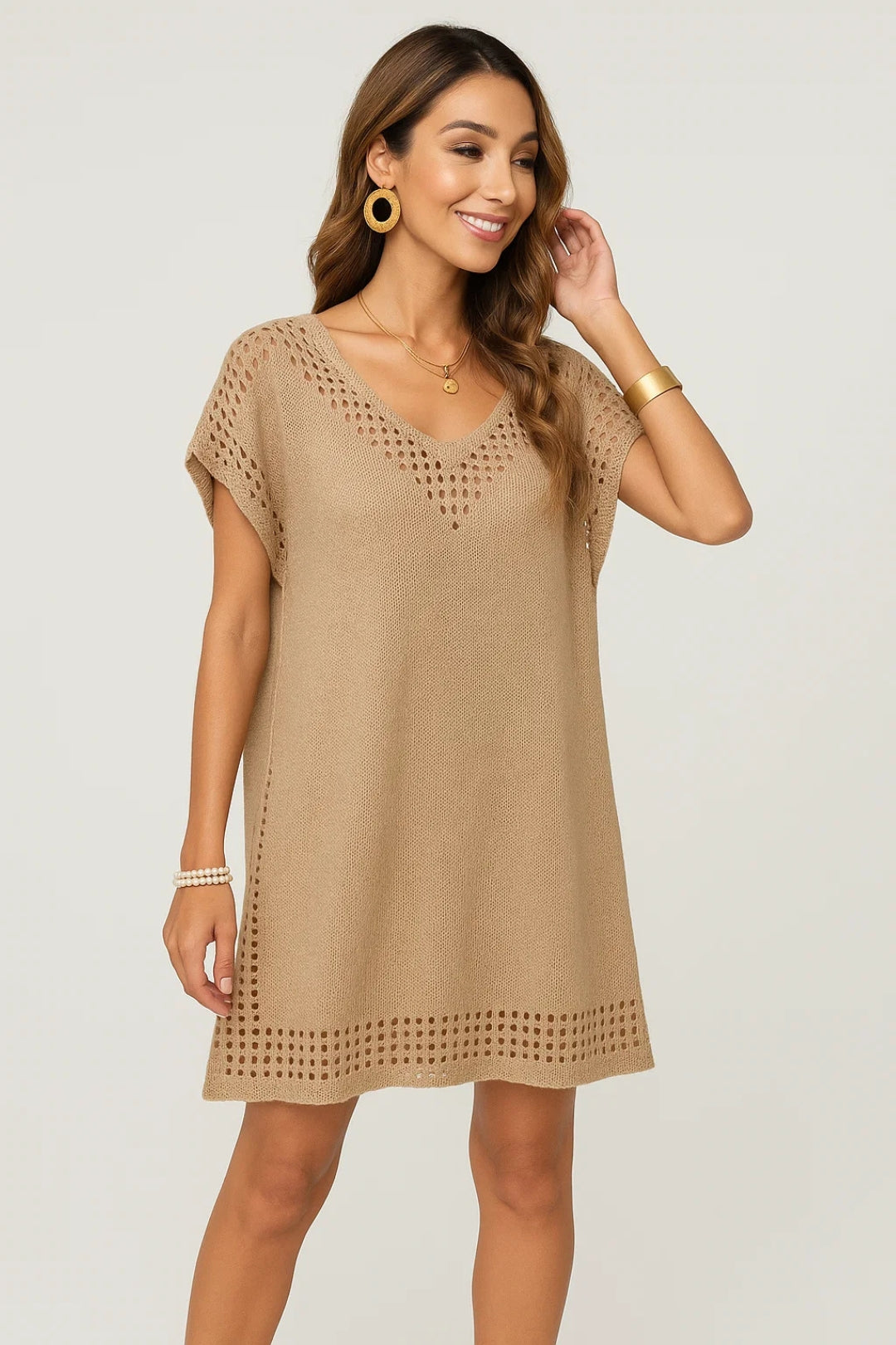 Tunica da spiaggia Laney - Design leggero traforato e stile casual