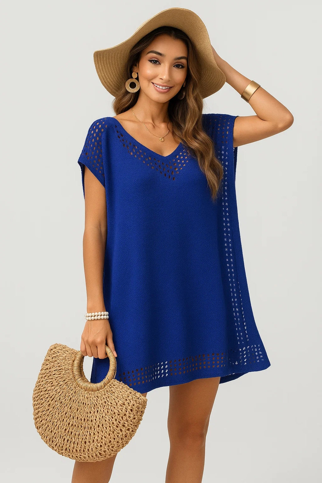 Tunica da spiaggia Laney - Design leggero traforato e stile casual