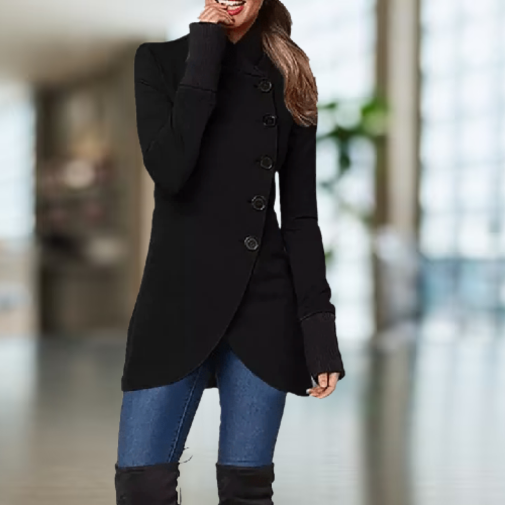 Cappotto da donna Cindi - Cappotto invernale asimmetrico caldo ed elegante per il comfort quotidiano