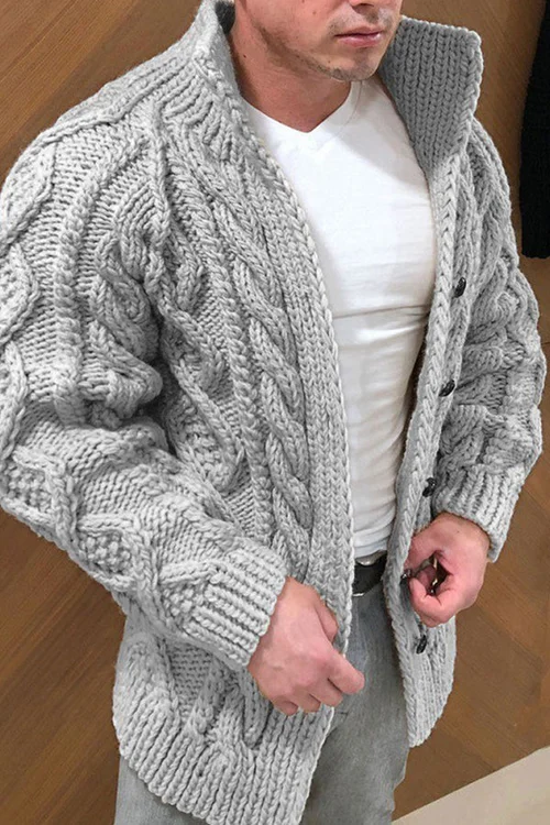 Carl Cardigan Homme – Gilet Doux & Chaud en Maille Premium, Style Classique Automne-Hiver