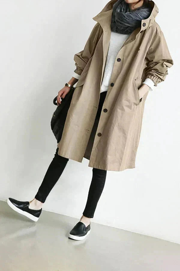 Elizabeth Manteau de Pluie Femme – Imperméable Urbain avec Capuche Oversize Respirante